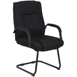 Chaise visiteur en tissu Attila | noir/noir