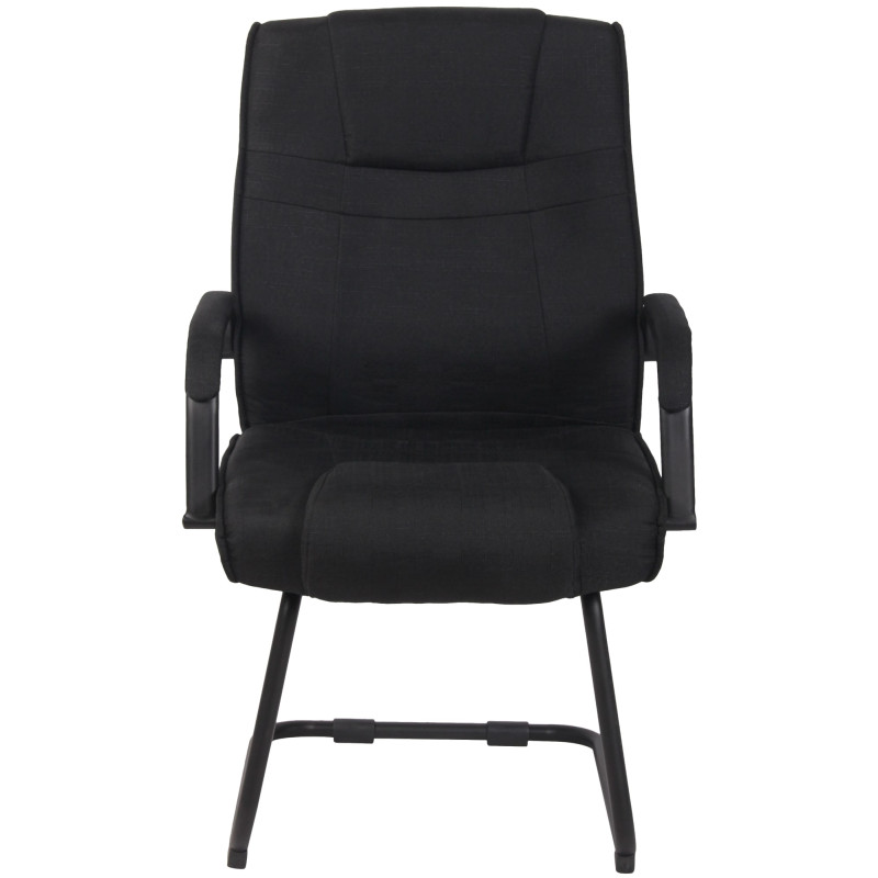 Chaise visiteur en tissu Attila | noir/noir