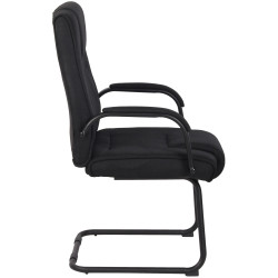 Chaise visiteur en tissu Attila | noir/noir
