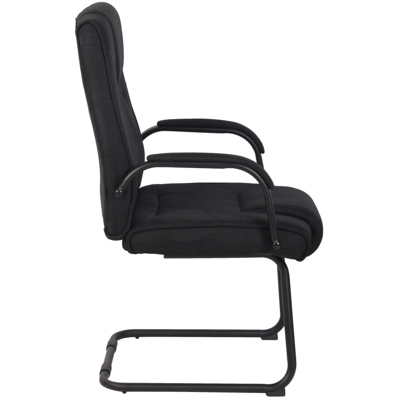 Chaise visiteur en tissu Attila | noir/noir