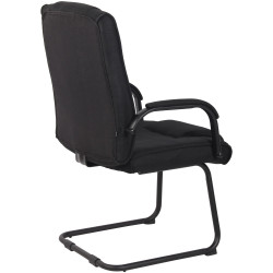 Chaise visiteur en tissu Attila | noir/noir