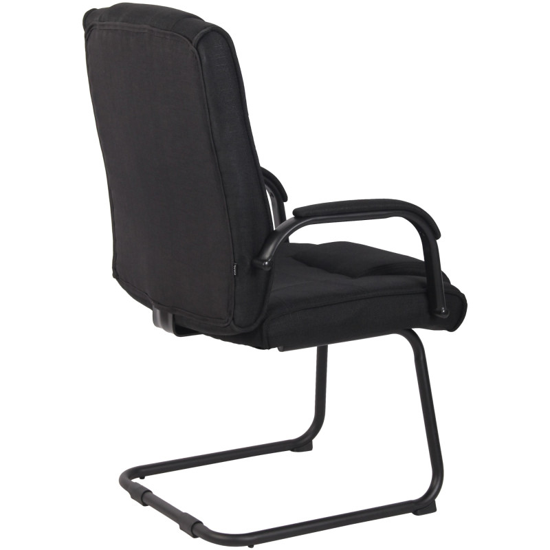 Chaise visiteur en tissu Attila | noir/noir