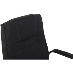 Chaise visiteur en tissu Attila | noir/noir
