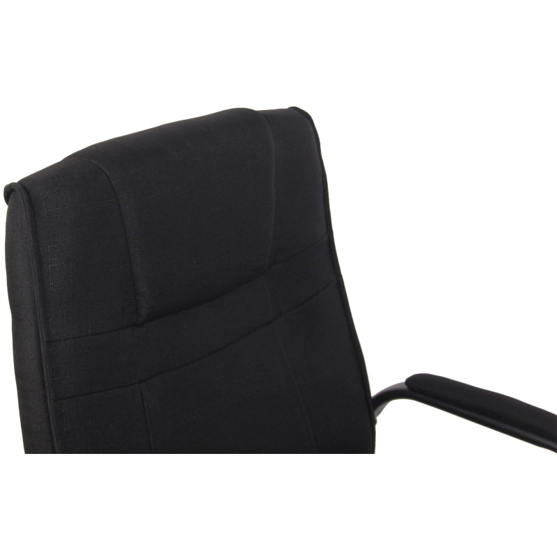 Chaise visiteur en tissu Attila | noir/noir