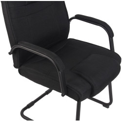 Chaise visiteur en tissu Attila | noir/noir