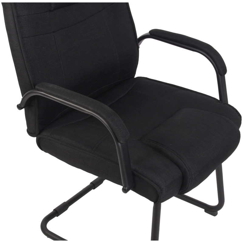 Chaise visiteur en tissu Attila | noir/noir