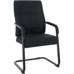 Chaise visiteur XL en tissu Anubis | noir/noir
