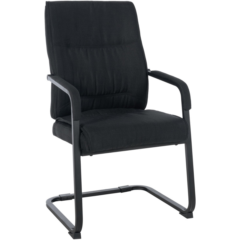 Chaise visiteur XL en tissu Anubis | noir/noir