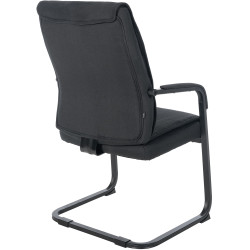 Chaise visiteur XL en tissu Anubis | noir/noir