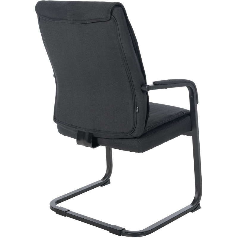 Chaise visiteur XL en tissu Anubis | noir/noir
