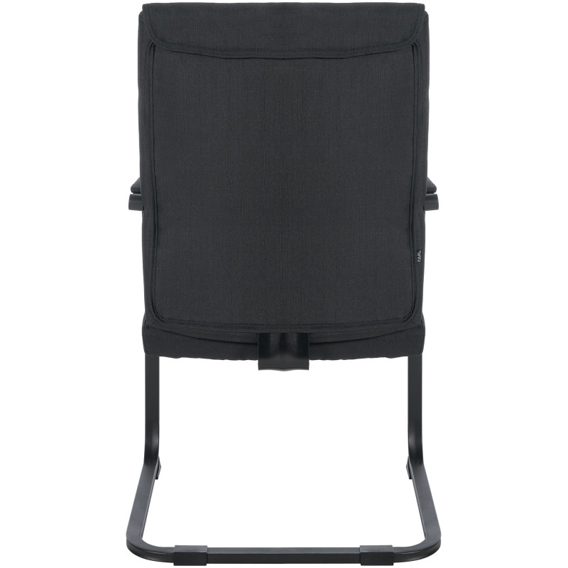 Chaise visiteur XL en tissu Anubis | noir/noir