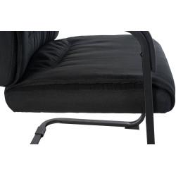 Chaise visiteur XL en tissu Anubis | noir/noir