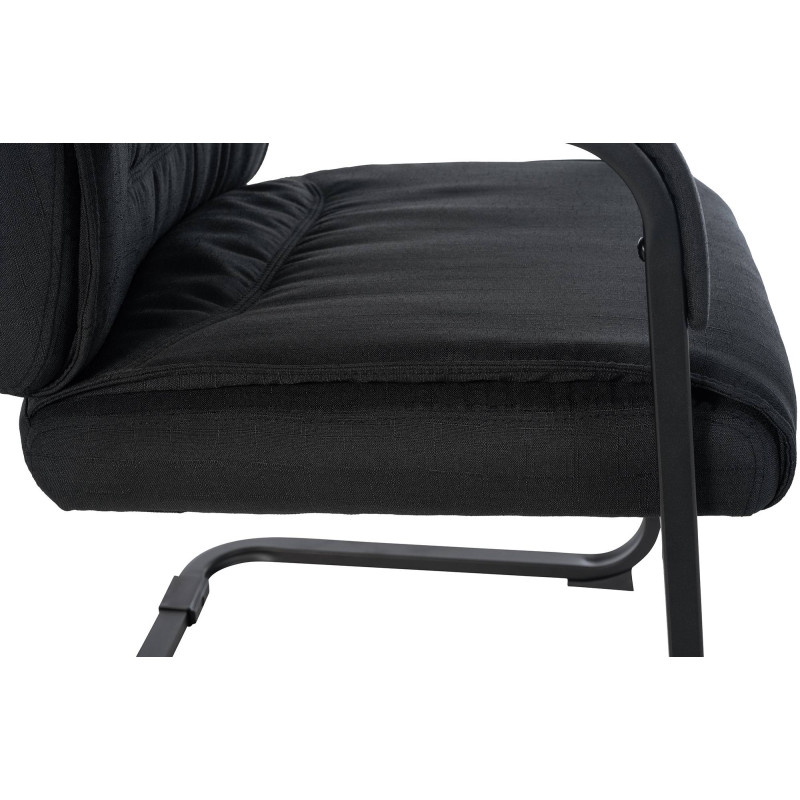 Chaise visiteur XL en tissu Anubis | noir/noir
