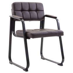 Lot de 2 chaises visiteurs Canada B en cuir artificiel | brun