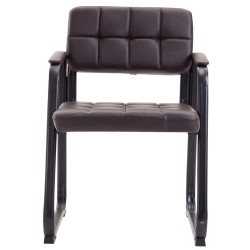 Lot de 2 chaises visiteurs Canada B en cuir artificiel | brun