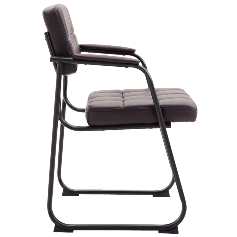 Lot de 2 chaises visiteurs Canada B en cuir artificiel | brun