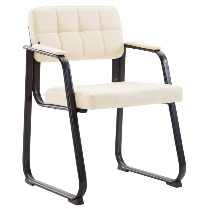 Lot de 2 chaises visiteurs Canada B en cuir artificiel | crème