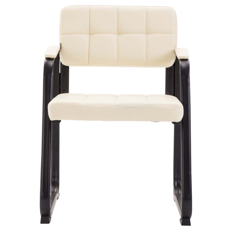 Lot de 2 chaises visiteurs Canada B en cuir artificiel | crème