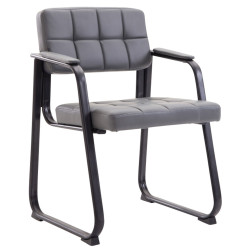Lot de 2 chaises visiteurs Canada B en cuir artificiel | gris