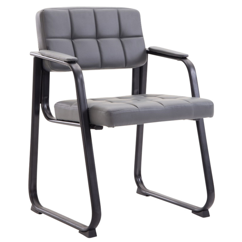 Lot de 2 chaises visiteurs Canada B en cuir artificiel | gris