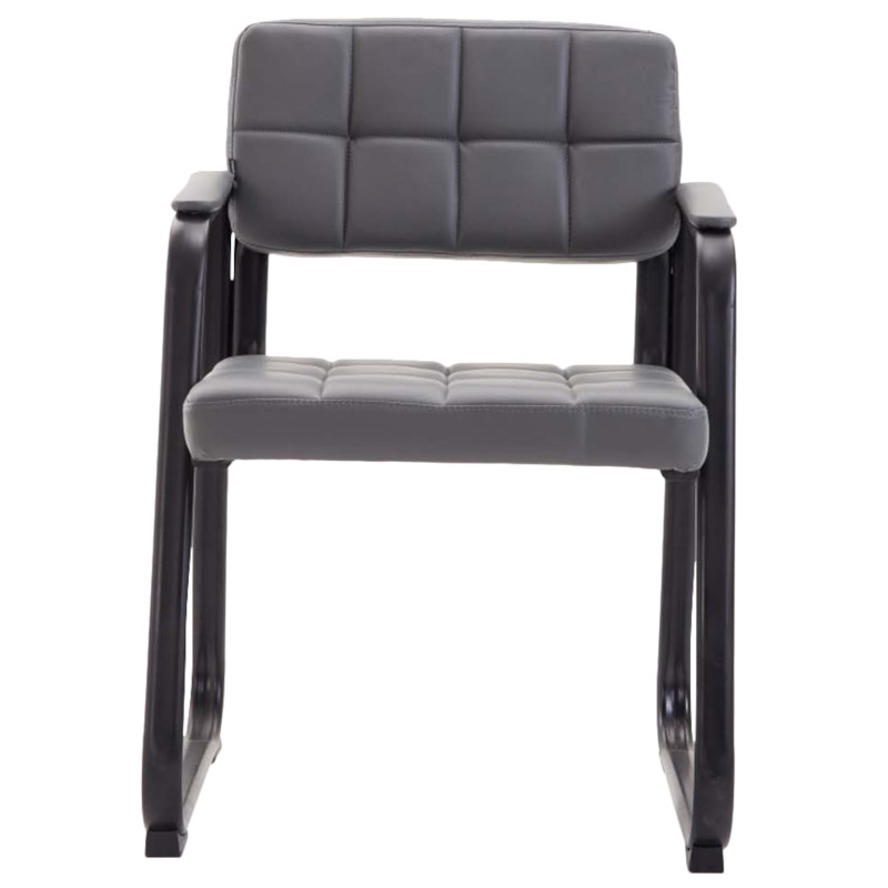 Lot de 2 chaises visiteurs Canada B en cuir artificiel | gris