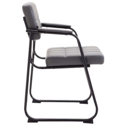 Lot de 2 chaises visiteurs Canada B en cuir artificiel | gris