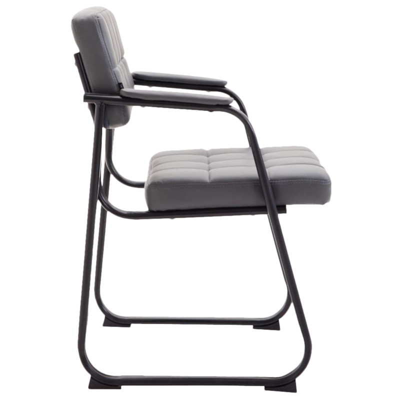 Lot de 2 chaises visiteurs Canada B en cuir artificiel | gris