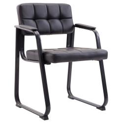 Lot de 2 chaises visiteurs Canada B en cuir artificiel | noir