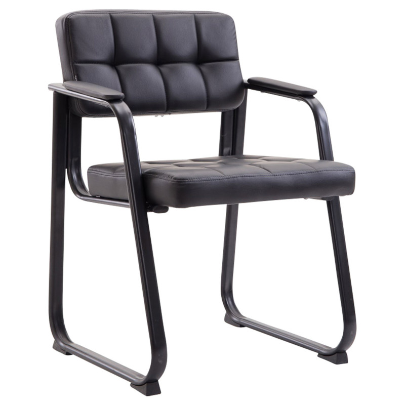 Lot de 2 chaises visiteurs Canada B en cuir artificiel | noir