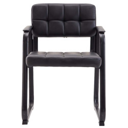 Lot de 2 chaises visiteurs Canada B en cuir artificiel | noir