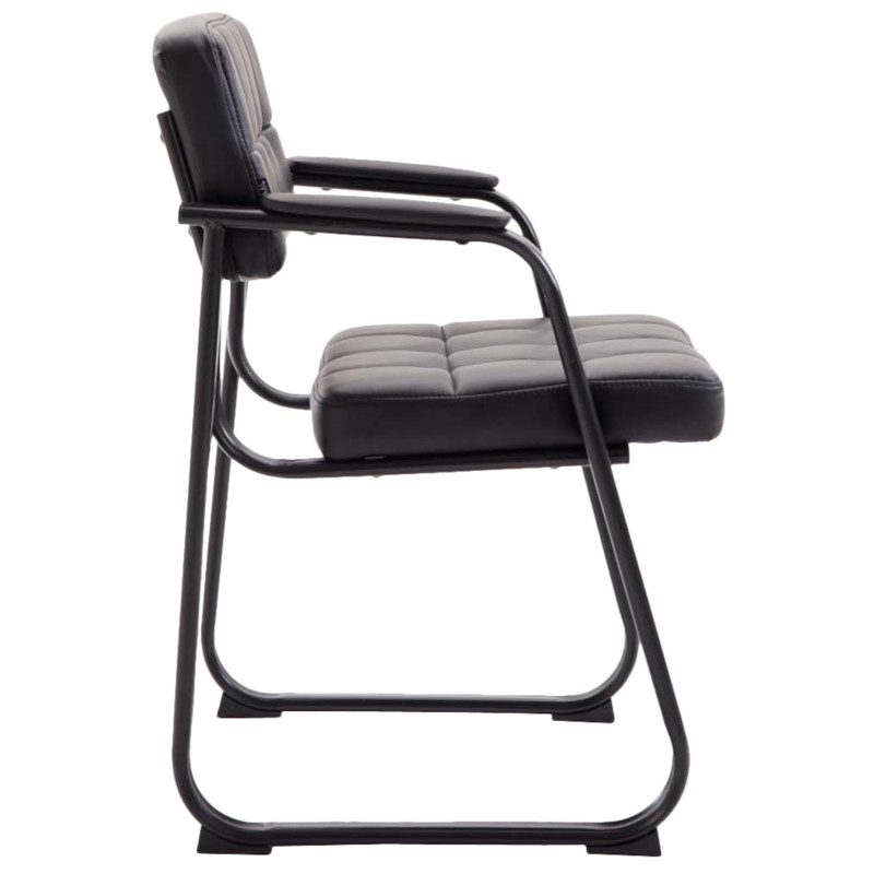 Lot de 2 chaises visiteurs Canada B en cuir artificiel | noir