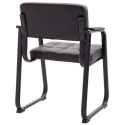 Lot de 2 chaises visiteurs Canada B en cuir artificiel | noir