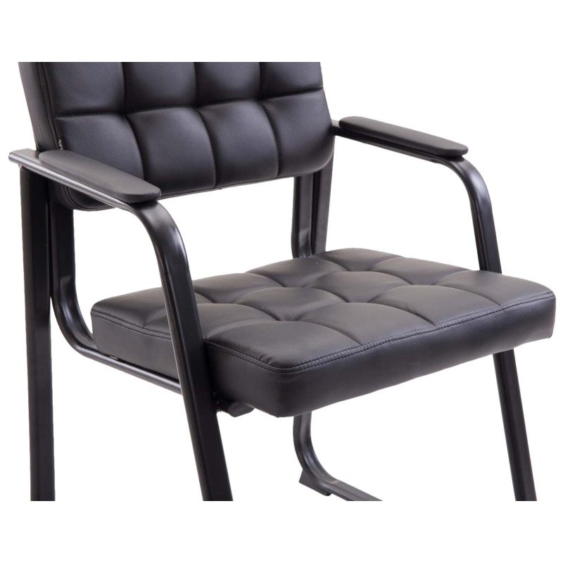 Lot de 2 chaises visiteurs Canada B en cuir artificiel | noir