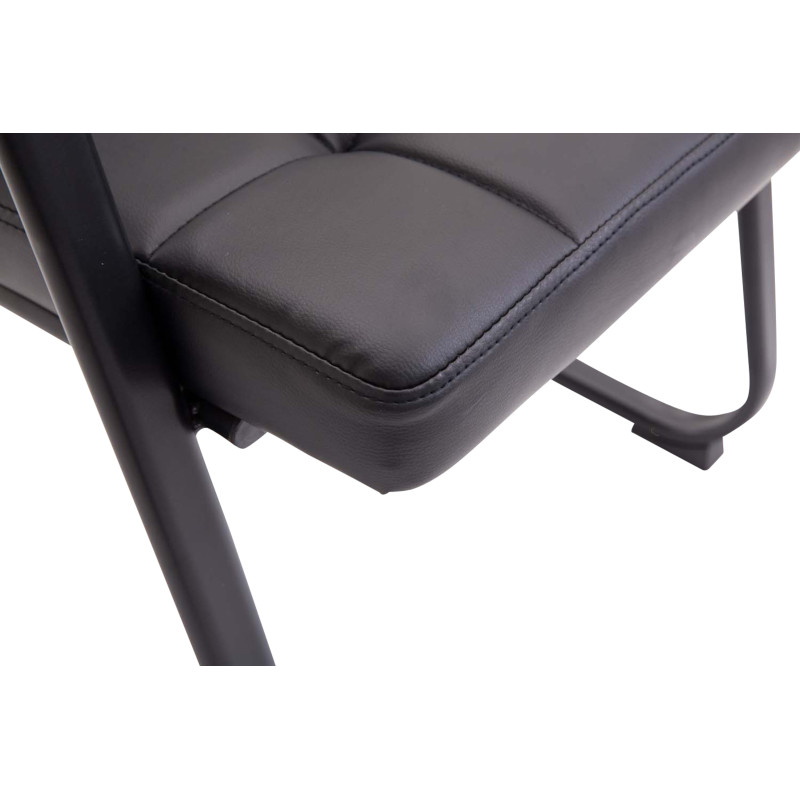Lot de 2 chaises visiteurs Canada B en cuir artificiel | noir