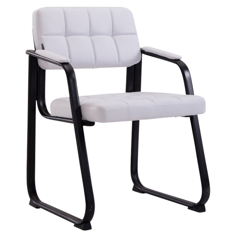 Lot de 2 chaises visiteurs Canada B en cuir artificiel | blanc