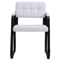 Lot de 2 chaises visiteurs Canada B en cuir artificiel | blanc