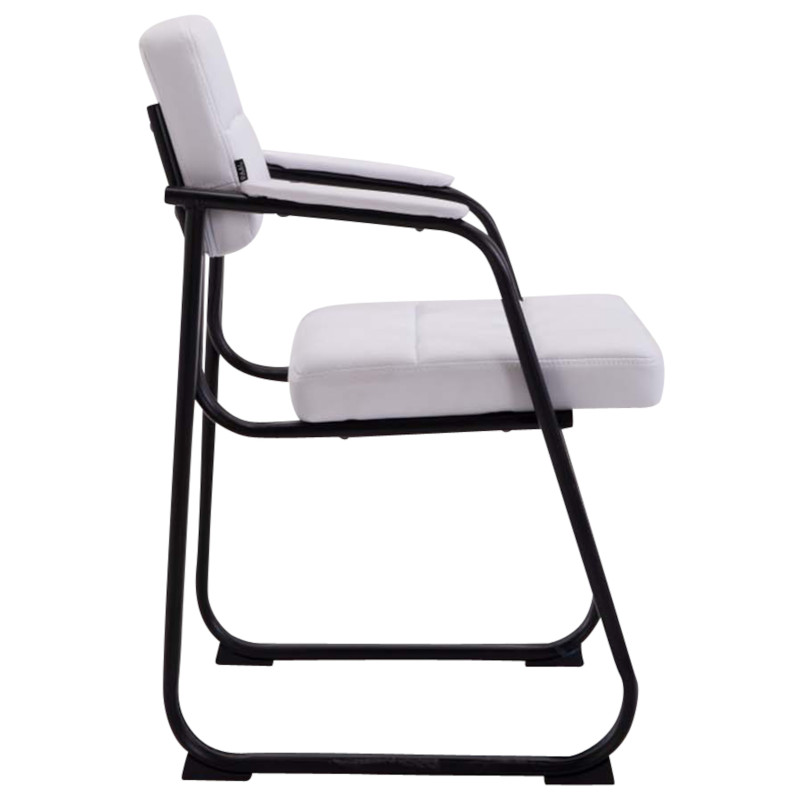 Lot de 2 chaises visiteurs Canada B en cuir artificiel | blanc