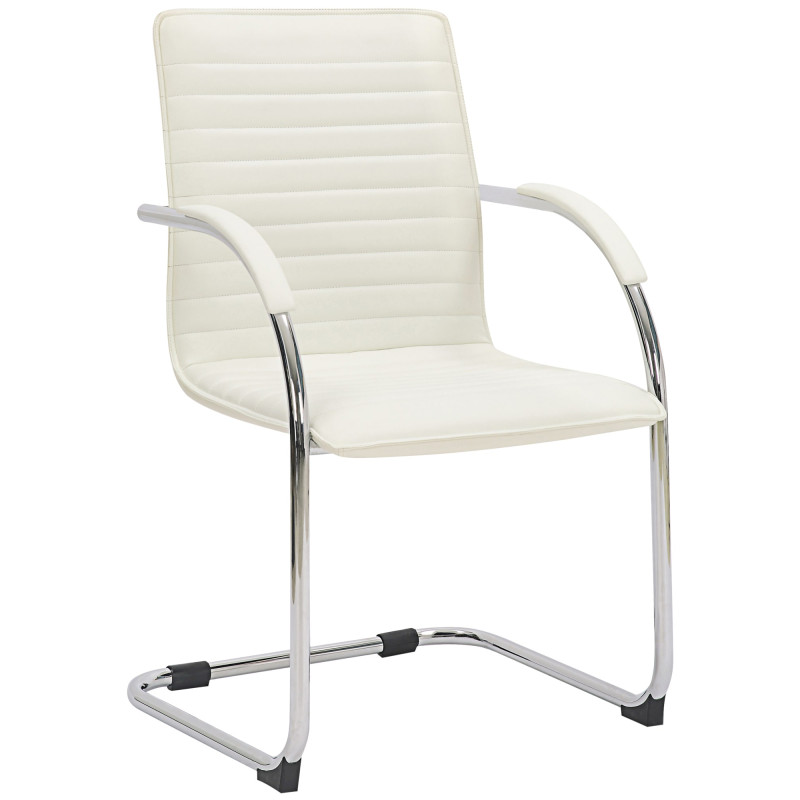 Lot de 2 chaises visiteurs Tira en cuir artificiel | blanc