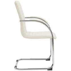 Lot de 2 chaises visiteurs Tira en cuir artificiel | blanc