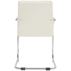 Lot de 2 chaises visiteurs Tira en cuir artificiel | blanc