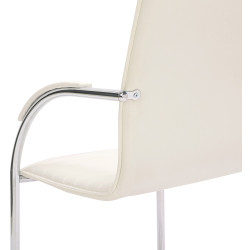 Lot de 2 chaises visiteurs Tira en cuir artificiel | blanc