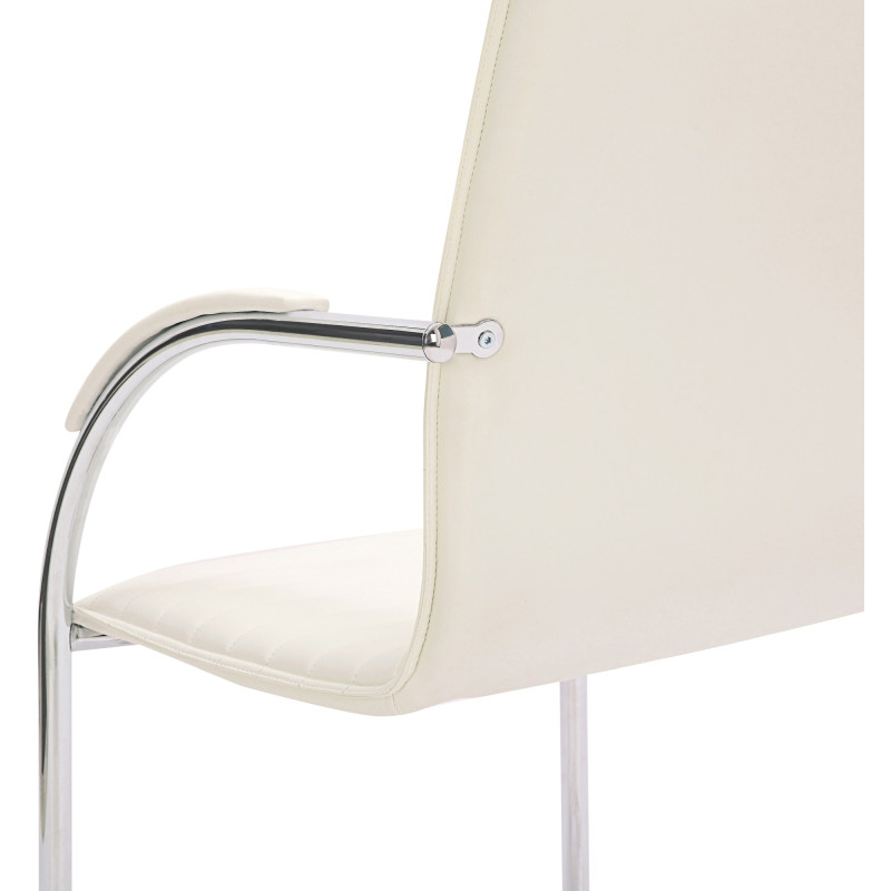 Lot de 2 chaises visiteurs Tira en cuir artificiel | blanc