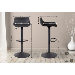 Lot de 4 tabourets de bar Aveiro noir