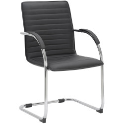 Lot de 2 chaises visiteurs Tira en cuir artificiel | noir