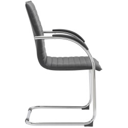 Lot de 2 chaises visiteurs Tira en cuir artificiel | noir