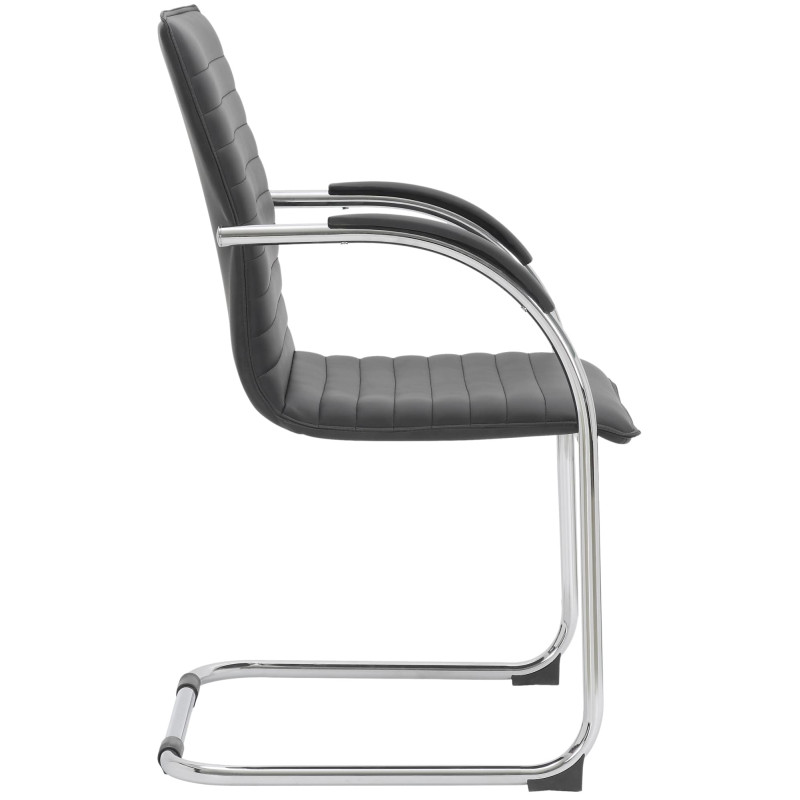 Lot de 2 chaises visiteurs Tira en cuir artificiel | noir
