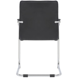 Lot de 2 chaises visiteurs Tira en cuir artificiel | noir