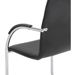 Lot de 2 chaises visiteurs Tira en cuir artificiel | noir