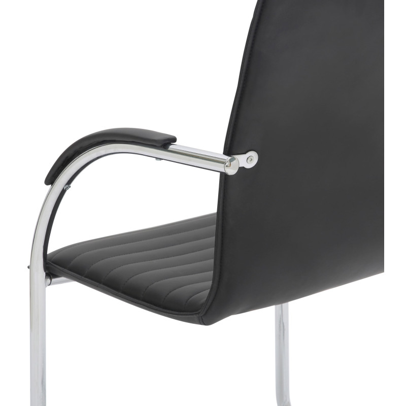 Lot de 2 chaises visiteurs Tira en cuir artificiel | noir