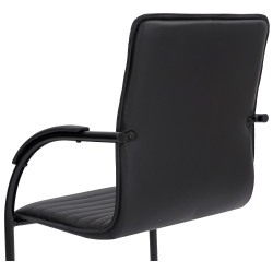 Chaise visiteur Tira en cuir artificiel | noir/noir